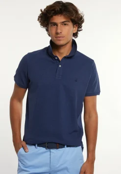Discount River Woods Custom fit basic pima katoen polo night denim mix -