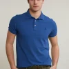 New River Woods Custom fit basic pima katoen polo hamptons blue mix -