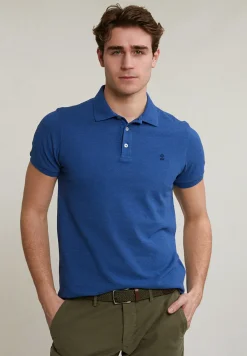 New River Woods Custom fit basic pima katoen polo hamptons blue mix -