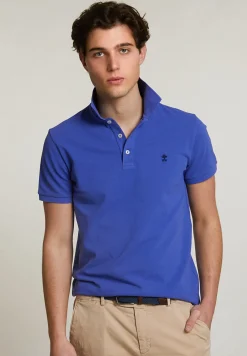 Sale River Woods Custom fit basic pima katoen polo reef blue -