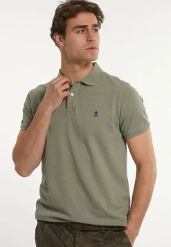 New River Woods Custom fit basic pima katoen polo jade mix -