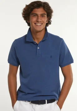 Sale River Woods Custom fit basic pima katoen polo denim mix -
