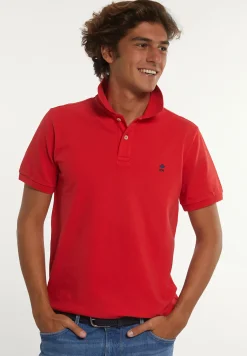 Hot River Woods Custom fit basic pima katoen polo strawberry -