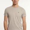 Outlet River Woods Custom fit basic pima katoen T-shirt sand mix -