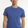 Best River Woods Custom fit basic pima katoen T-shirt persian blue mix -