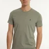 Sale River Woods Custom fit basic pima katoen T-shirt jade mix -