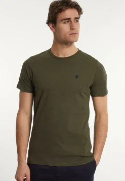 Sale River Woods Custom fit basic pima katoen T-shirt forest mix -