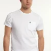 Hot River Woods Custom fit basic pima katoen T-shirt borstzak white -