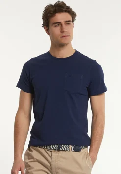 New River Woods Custom fit basic pima katoen T-shirt borstzak twilight mix -