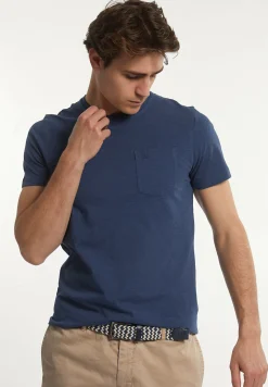 Online River Woods Custom fit basic pima katoen T-shirt borstzak moonlight mix -