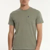 Sale River Woods Custom fit basic pima katoen T-shirt borstzak jade mix -