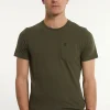 Clearance River Woods Custom fit basic pima katoen T-shirt borstzak forest mix -
