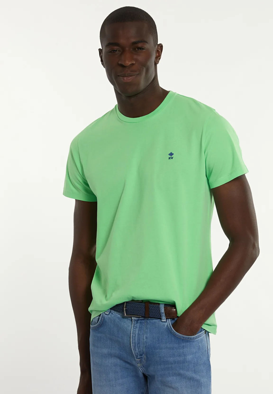 New River Woods Custom fit basic pima katoen T-shirt lime -