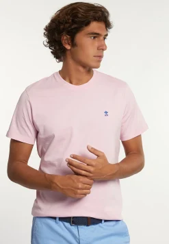 Discount River Woods Custom fit basic pima katoen T-shirt flamingo -