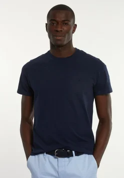 Fashion River Woods Custom fit basic pima katoen T-shirt dk blue mix -