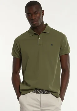 Discount River Woods Custom fit basic pima katoen polo olijfgroen -