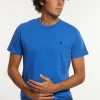 Outlet River Woods Custom fit basic pima katoen T-shirt cobalt -