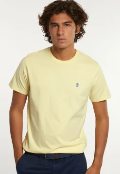 Outlet River Woods Custom fit basic pima katoen T-shirt banana -