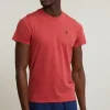 Hot River Woods Custom fit basic pima katoen T-shirt ronde hals scarlet mix -