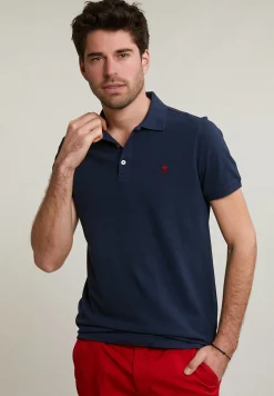 Clearance River Woods Custom fit basic pima katoen polo night blue mix -