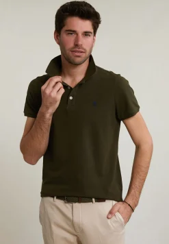 Best River Woods Custom fit basic pima katoen polo forest mix -