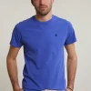 Sale River Woods Custom fit basic pima katoen T-shirt ronde hals reef blue -