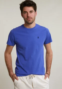 Sale River Woods Custom fit basic pima katoen T-shirt ronde hals reef blue -