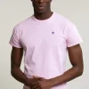 Discount River Woods Custom fit basic pima katoen T-shirt ronde hals flamingo -