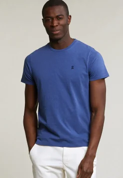Sale River Woods Custom fit basic pima katoen T-shirt ronde hals denim mix -