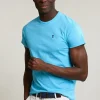 New River Woods Custom fit basic pima katoen T-shirt ronde hals acqua -