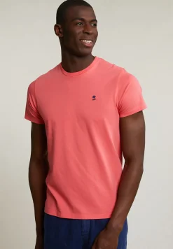 Hot River Woods Custom fit basic pima katoen T-shirt ronde hals lt sunset -