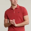 Discount River Woods Custom fit basic pima katoen polo scarlet mix -