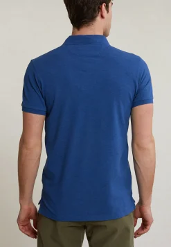 New River Woods Custom fit basic pima katoen polo hamptons blue mix -