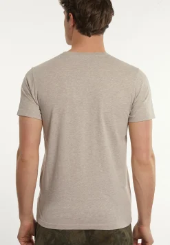 Outlet River Woods Custom fit basic pima katoen T-shirt sand mix -