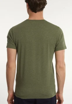 Outlet River Woods Custom fit basic pima katoen T-shirt olive mix -