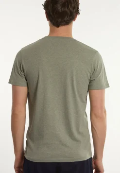 Sale River Woods Custom fit basic pima katoen T-shirt jade mix -