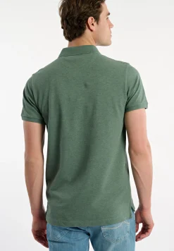 Online River Woods Custom fit basic pima katoen polo opal green mix -