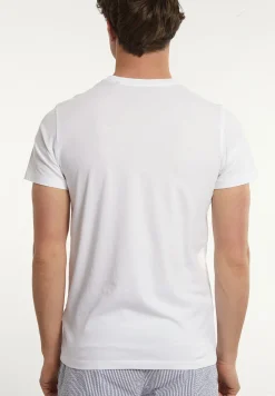 Hot River Woods Custom fit basic pima katoen T-shirt borstzak white -