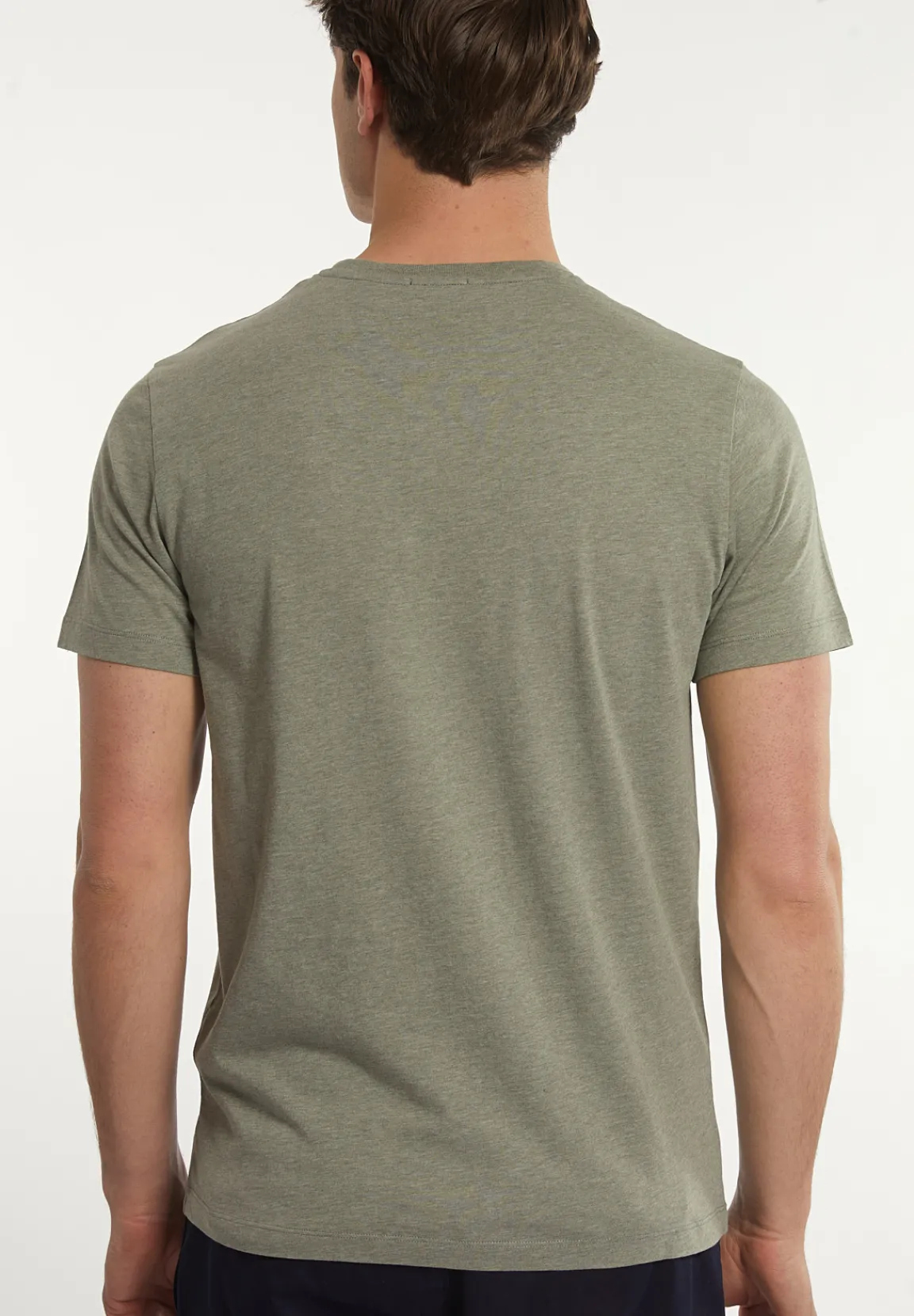 Sale River Woods Custom fit basic pima katoen T-shirt borstzak jade mix -