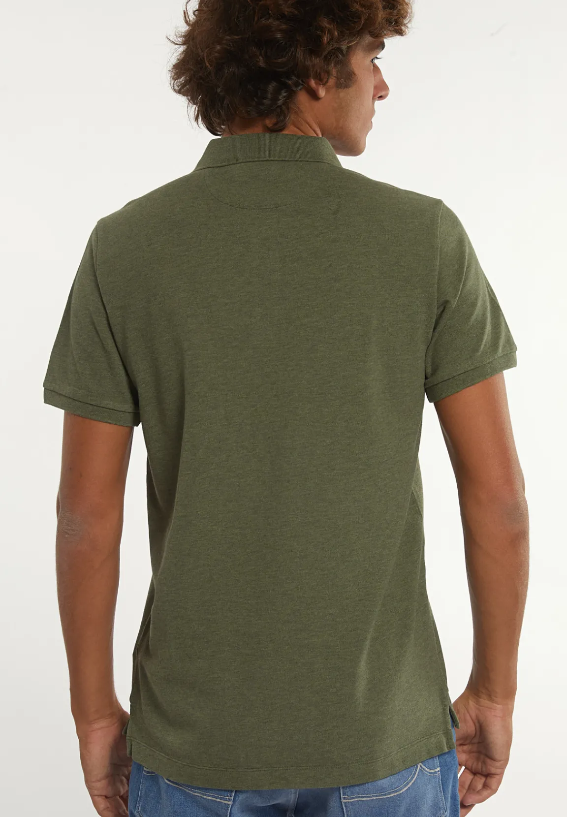 Discount River Woods Custom fit basic pima katoen polo olive mix -