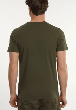 Clearance River Woods Custom fit basic pima katoen T-shirt borstzak forest mix -