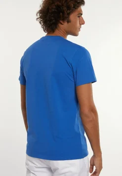 Outlet River Woods Custom fit basic pima katoen T-shirt cobalt -