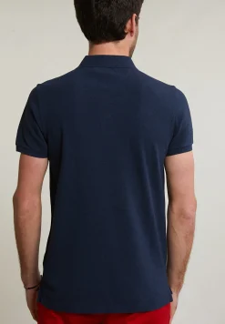 Clearance River Woods Custom fit basic pima katoen polo night blue mix -