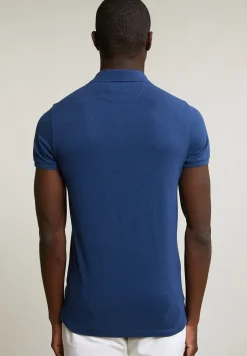 New River Woods Custom fit basic pima katoen polo blue lake mix -