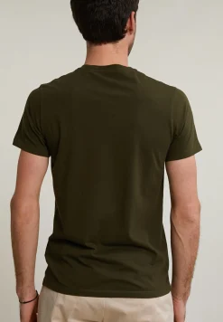 New River Woods Custom fit basic pima katoen T-shirt ronde hals forest mix -