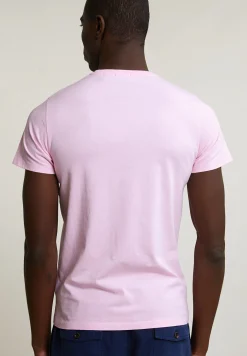 Discount River Woods Custom fit basic pima katoen T-shirt ronde hals flamingo -
