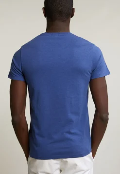 Sale River Woods Custom fit basic pima katoen T-shirt ronde hals denim mix -