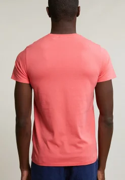 Hot River Woods Custom fit basic pima katoen T-shirt ronde hals lt sunset -