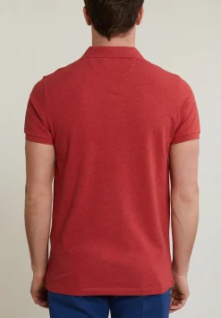 Discount River Woods Custom fit basic pima katoen polo scarlet mix -