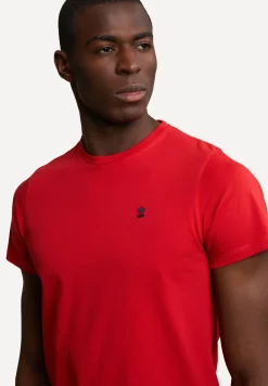 Discount River Woods Custom fit basic pima katoen T-shirt ronde hals harvard red -